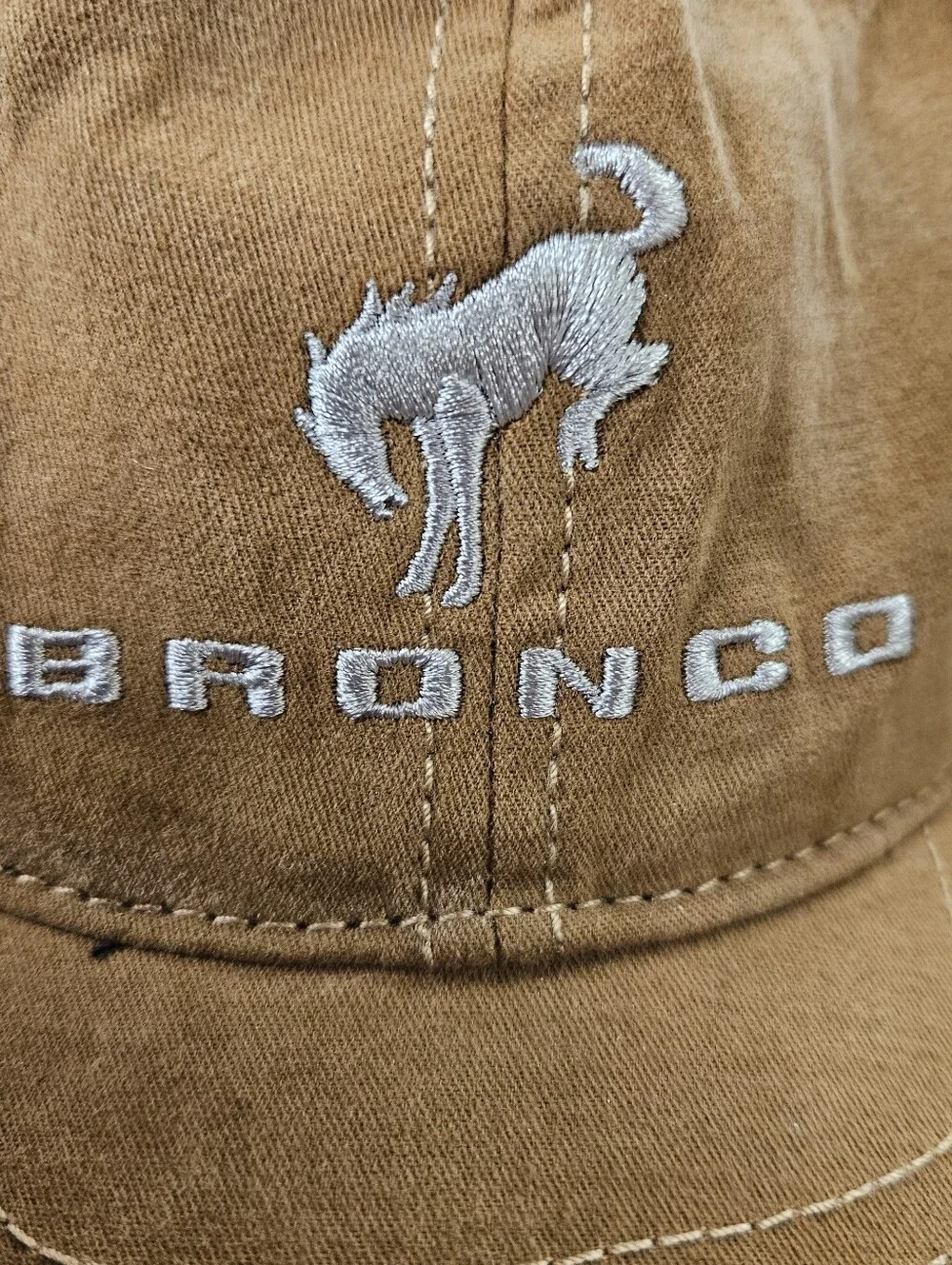 Ford Bronco Pony Logo Officially Licensed Trucker Hat Cap Brown Tan